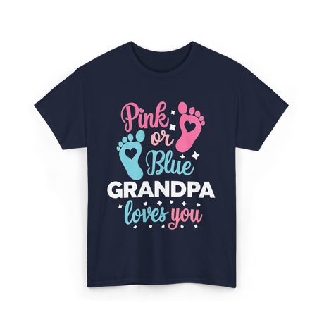 Pink or Blue Grandpa Love T-Shirt - Navy