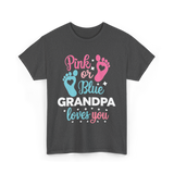 Pink or Blue Grandpa Love T-Shirt - Dark Heather