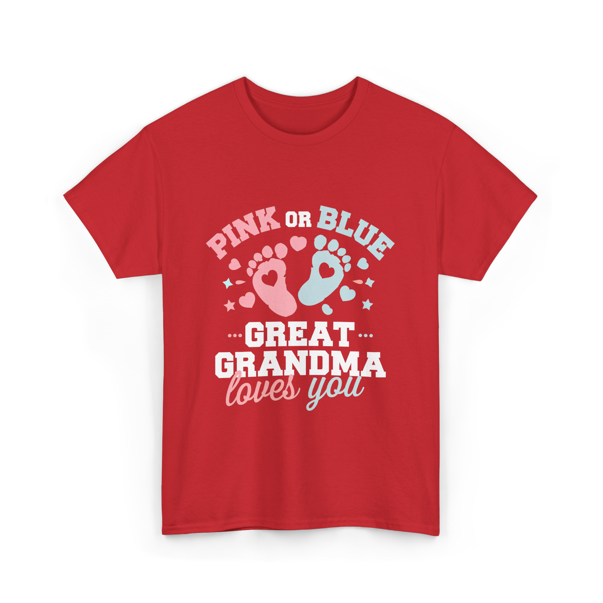 Pink or Blue Great Grandma T-Shirt - Red