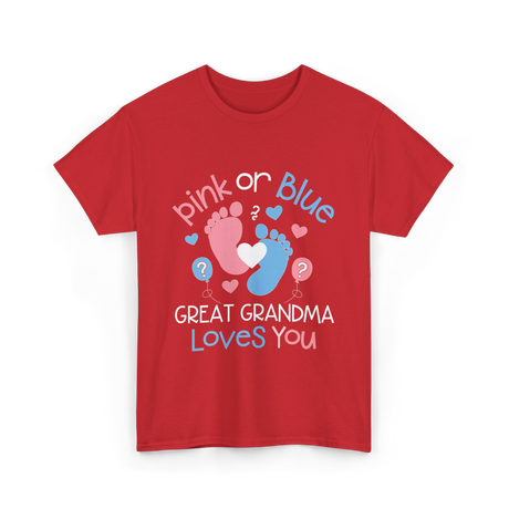 Pink or Blue Great Grandma T-Shirt - Red