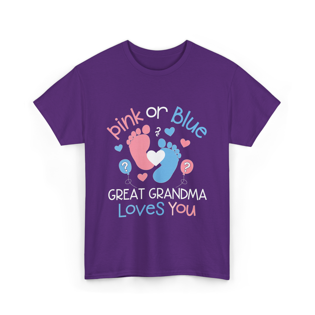 Pink or Blue Great Grandma T-Shirt - Purple