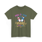 Pink Or Blue Mami Loves You Gender Reveal T-Shirt - Military Green