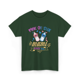 Pink Or Blue Mami Loves You Gender Reveal T-Shirt - Forest Green