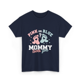 Pink or Blue Mommy Love T-Shirt - Navy