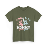 Pink or Blue Mommy Love T-Shirt - Military Green