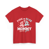 Pink or Blue Mommy Love T-Shirt - Red