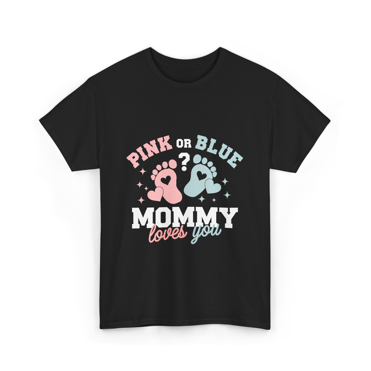 Pink or Blue Mommy Love T-Shirt - Black