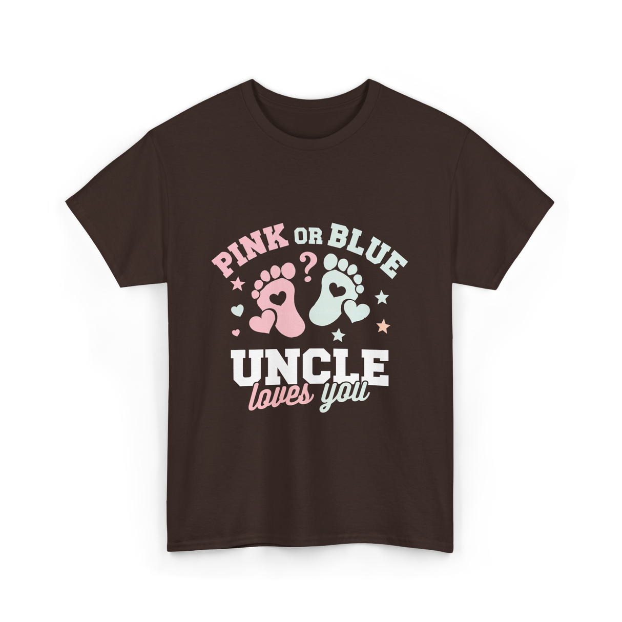 Pink or Blue Uncle T-Shirt - Dark Chocolate