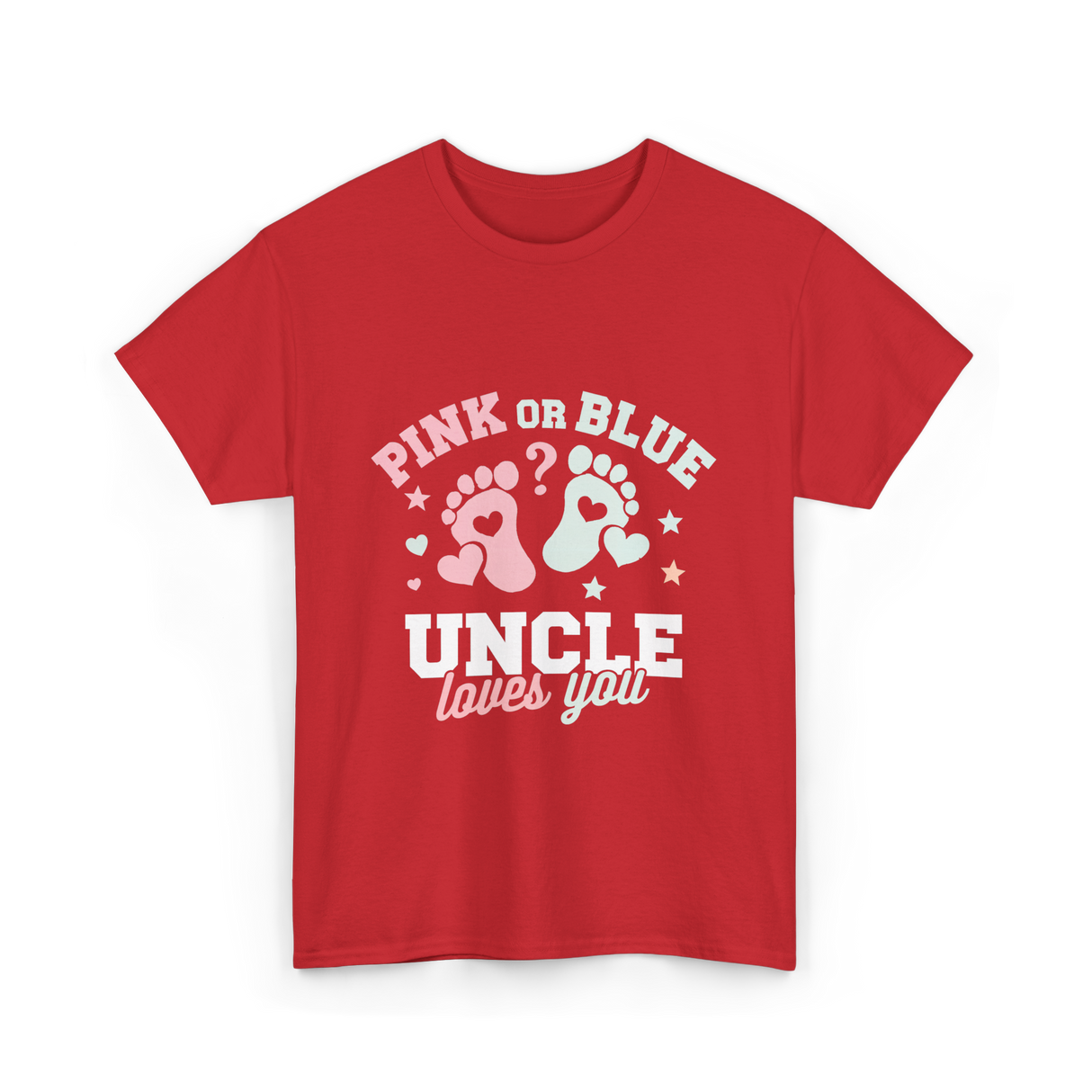 Pink or Blue Uncle T-Shirt - Red