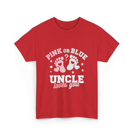 Pink or Blue Uncle T-Shirt - Red