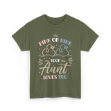 Pink or Blue Your Aunt Loves You Gender Reveal T-Shirt - Military Green