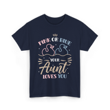 Pink or Blue Your Aunt Loves You Gender Reveal T-Shirt - Navy