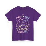 Pink or Blue Your Aunt Loves You Gender Reveal T-Shirt - Purple