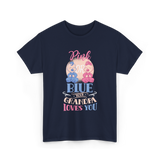 Pink or Blue Your Grandpa Gender Reveal T-Shirt - Navy