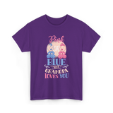 Pink or Blue Your Grandpa Gender Reveal T-Shirt - Purple