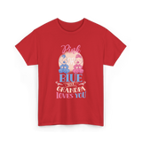 Pink or Blue Your Grandpa Gender Reveal T-Shirt - Red