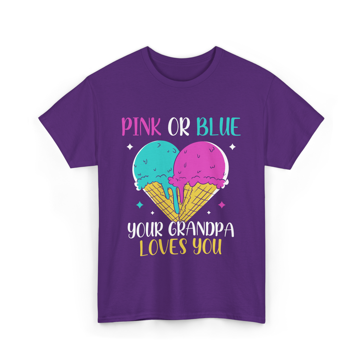 Pink Or Blue Your Grandpa T-Shirt - Purple