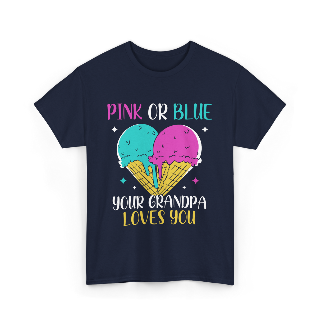 Pink Or Blue Your Grandpa T-Shirt - Navy