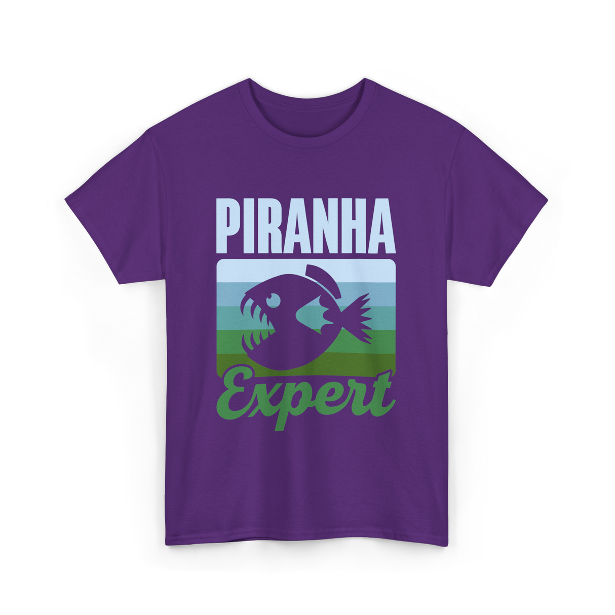 Piranha Expert Fish Lover T-Shirt - Purple