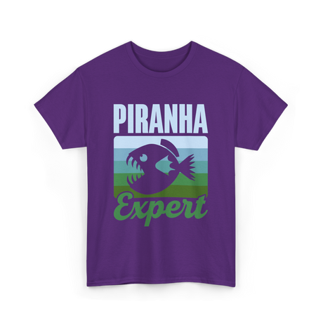 Piranha Expert Fish Lover T-Shirt - Purple