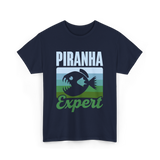 Piranha Expert Fish Lover T-Shirt - Navy