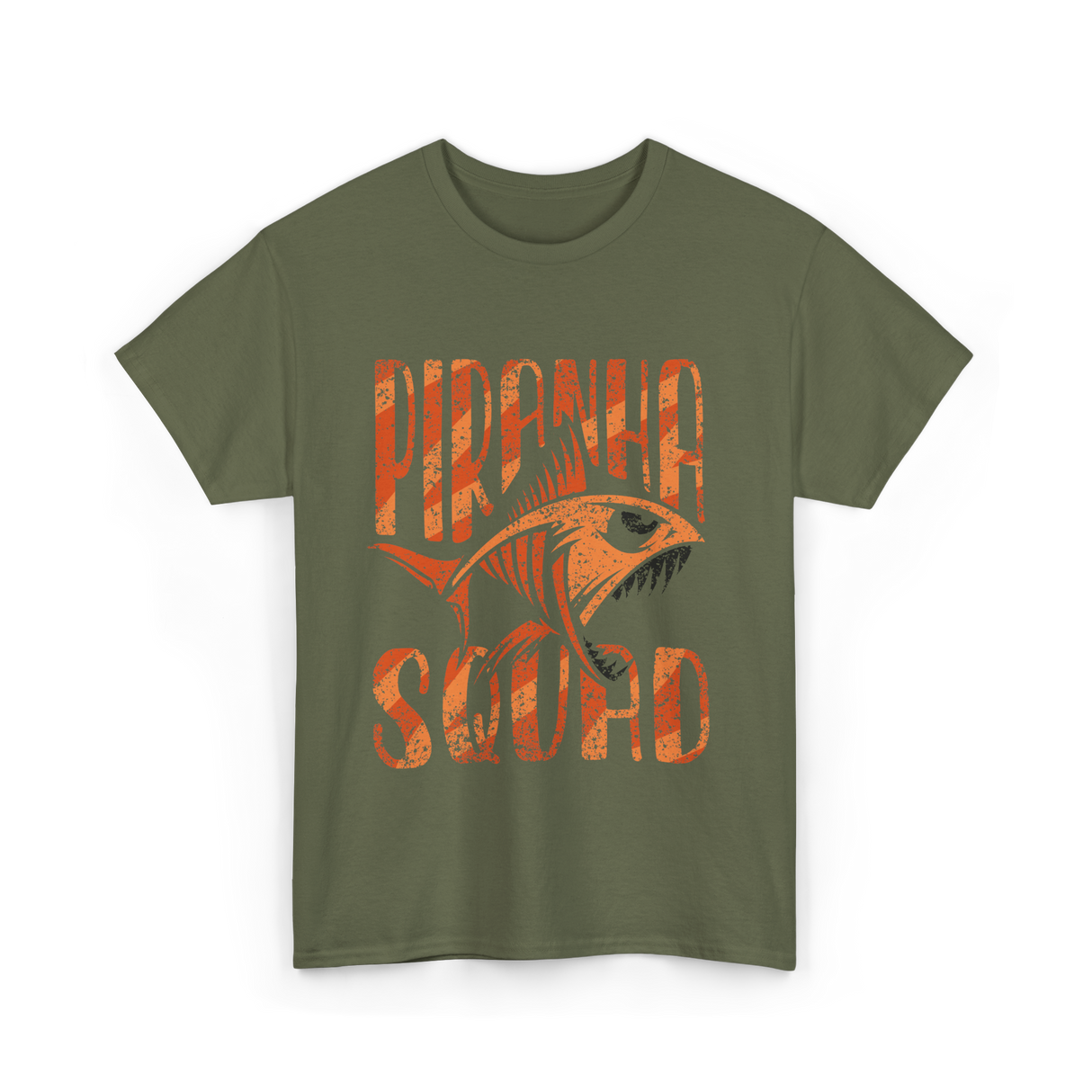 Piranha Fish T-Shirt - Military Green