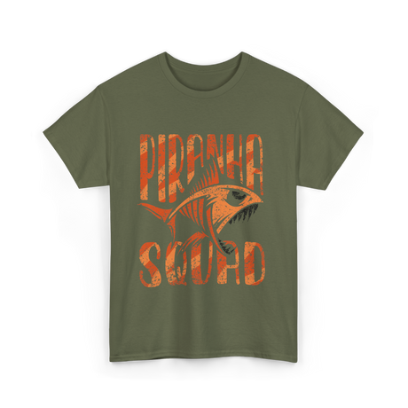 Piranha Fish T-Shirt - Military Green