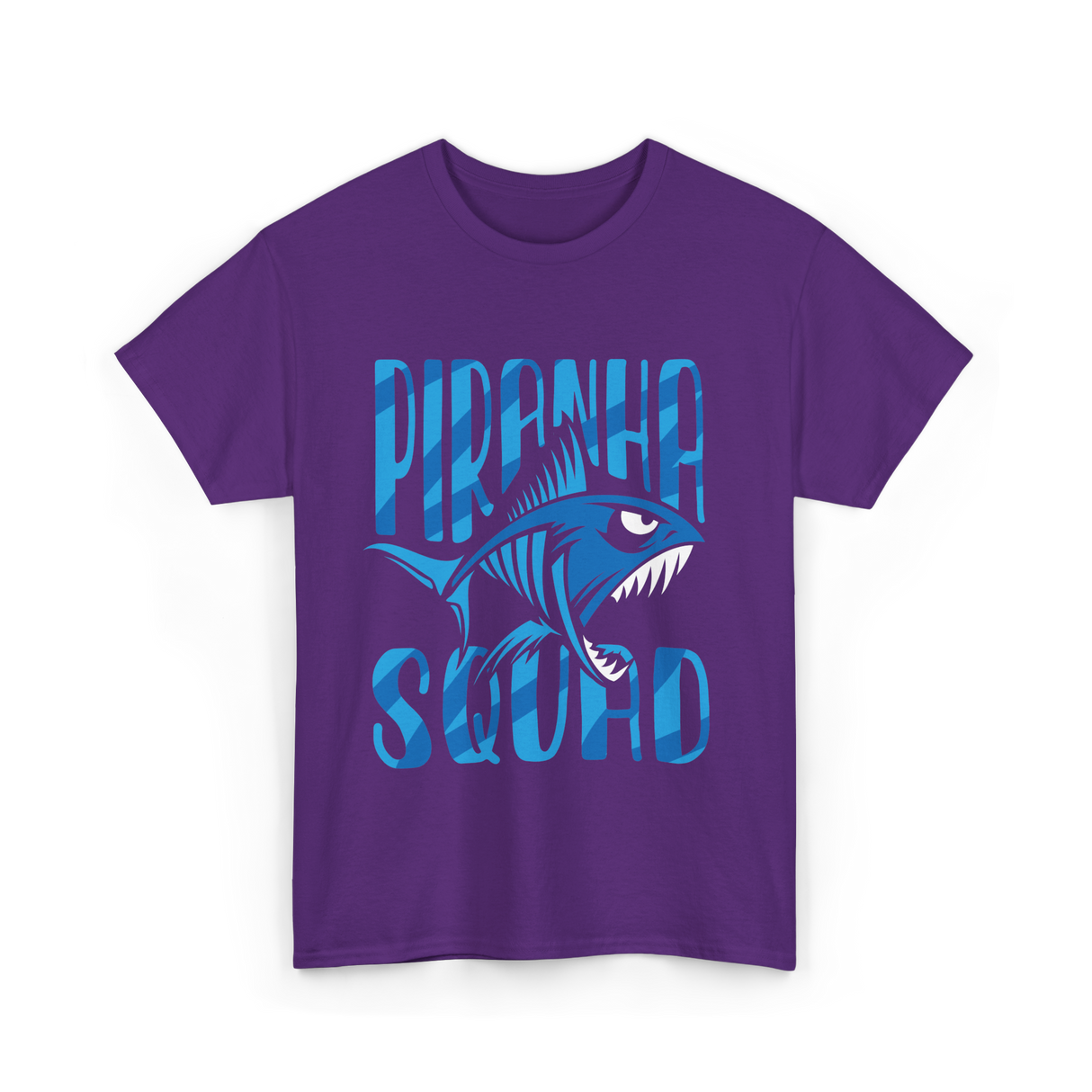 Piranha Squad Fish Aquatic T-Shirt - Purple