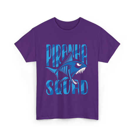 Piranha Squad Fish Aquatic T-Shirt - Purple