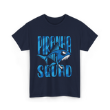 Piranha Squad Fish Aquatic T-Shirt - Navy