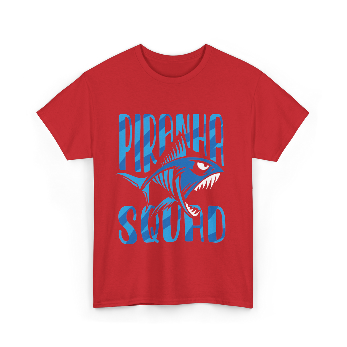 Piranha Squad Fish Aquatic T-Shirt - Red