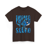 Piranha Squad Fish Aquatic T-Shirt - Dark Chocolate