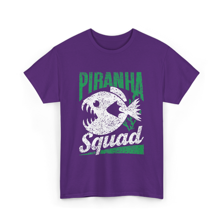 Piranha Squad Fish Piranhas T-Shirt - Purple