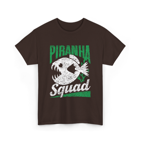 Piranha Squad Fish Piranhas T-Shirt - Dark Chocolate