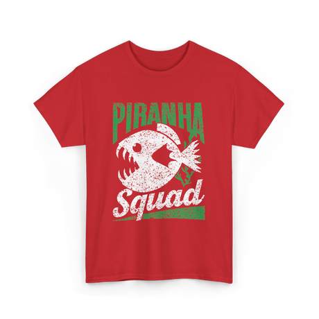 Piranha Squad Fish Piranhas T-Shirt - Red