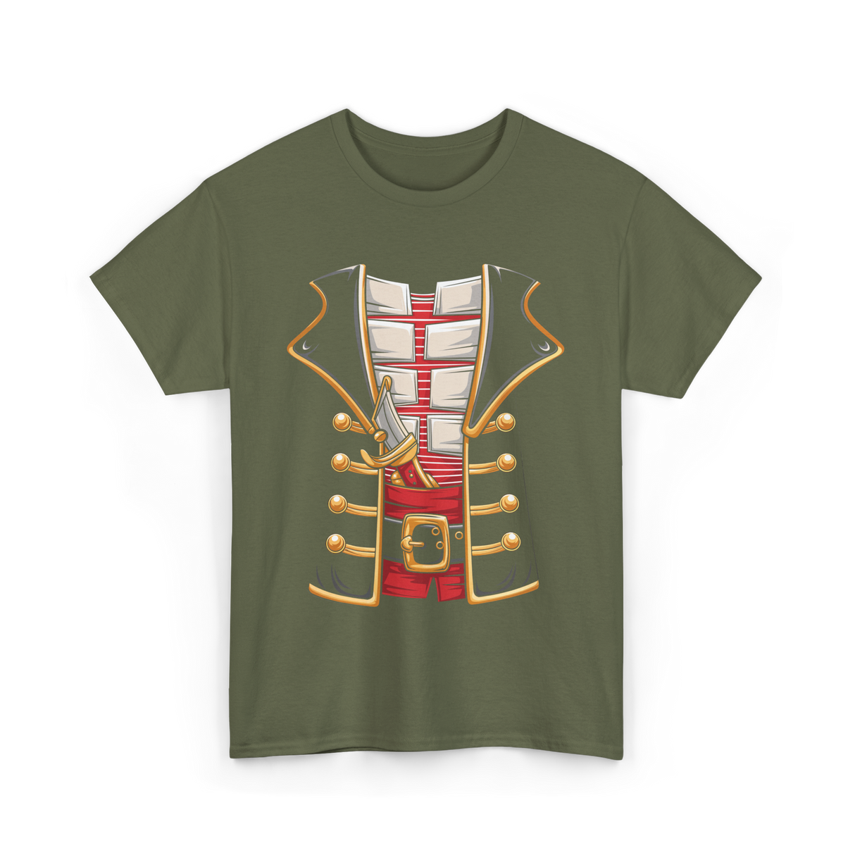 Pirate Costume Buccaneer Pirate T-Shirt - Military Green