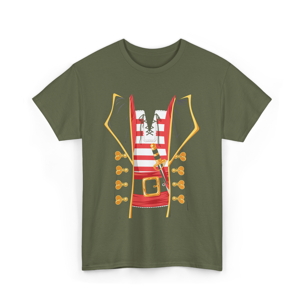 Pirate Costume Kids Pirate T-Shirt - Military Green