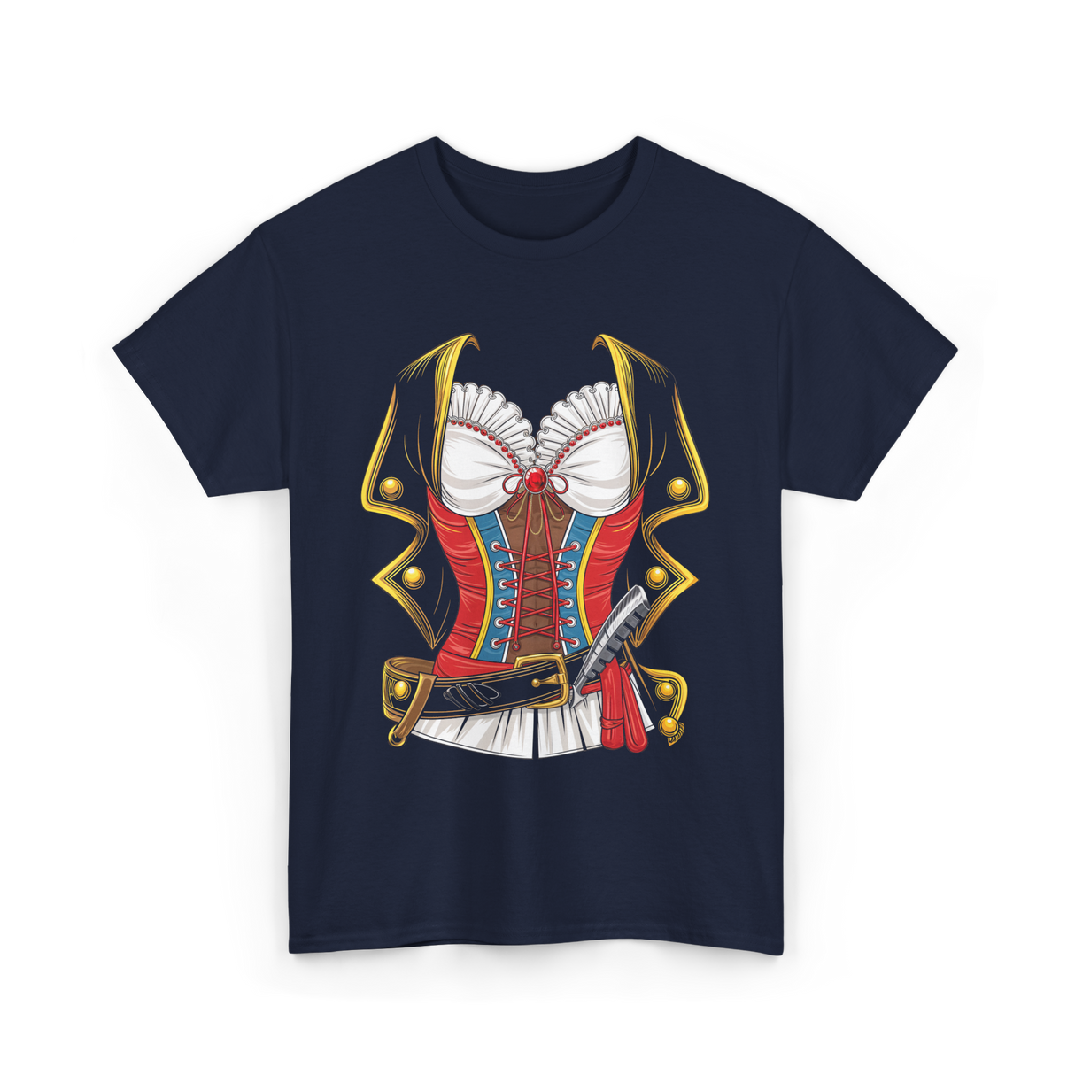 Pirate Costume Women Halloween T-Shirt - Navy