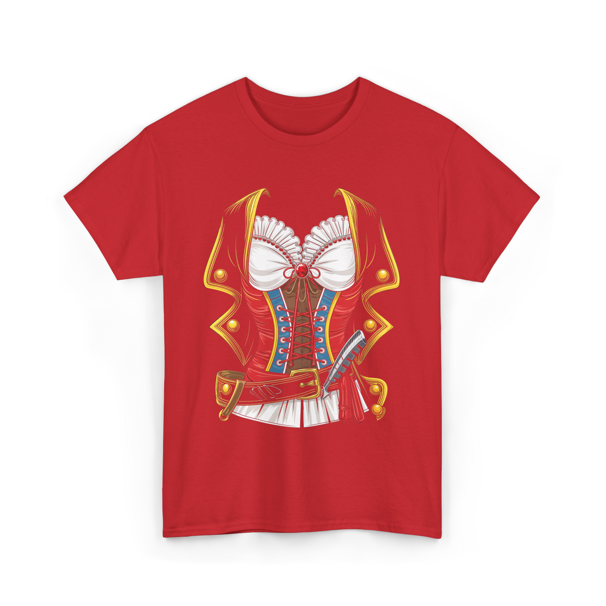 Pirate Costume Women Halloween T-Shirt - Red