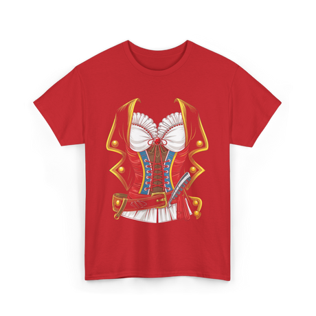 Pirate Costume Women Halloween T-Shirt - Red