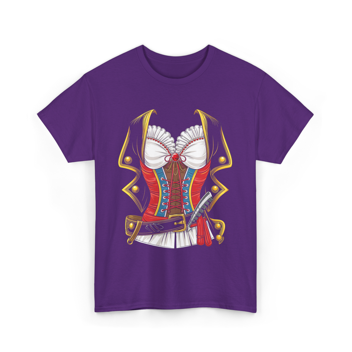 Pirate Costume Women Halloween T-Shirt - Purple