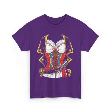 Pirate Costume Women Halloween T-Shirt - Purple