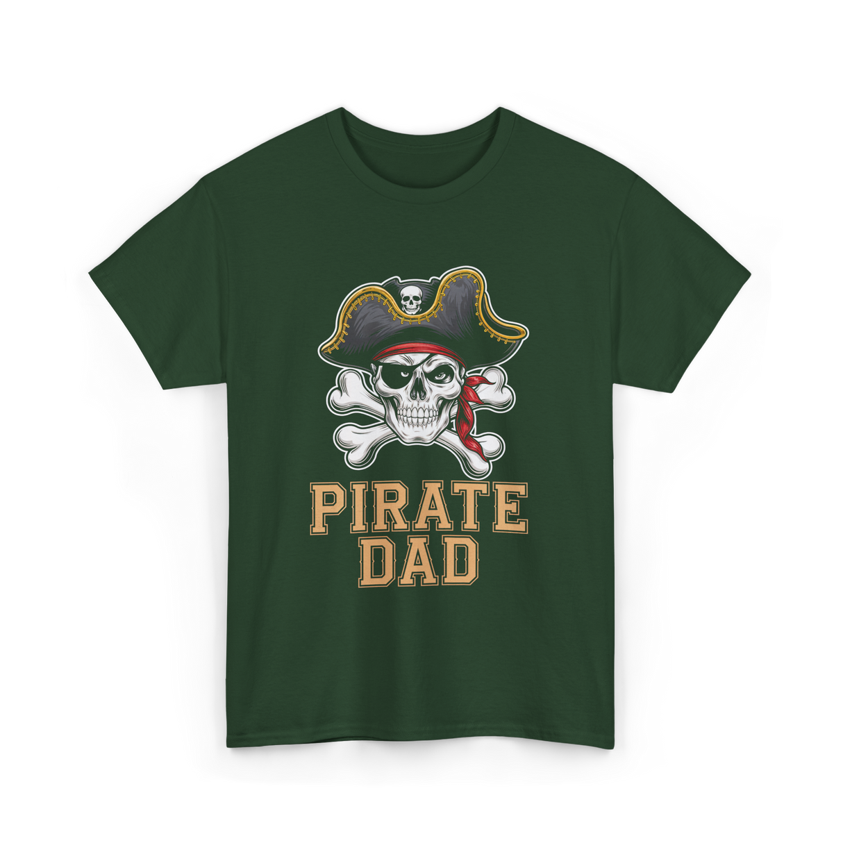 Pirate Dad Pirate Father T-Shirt - Forest Green