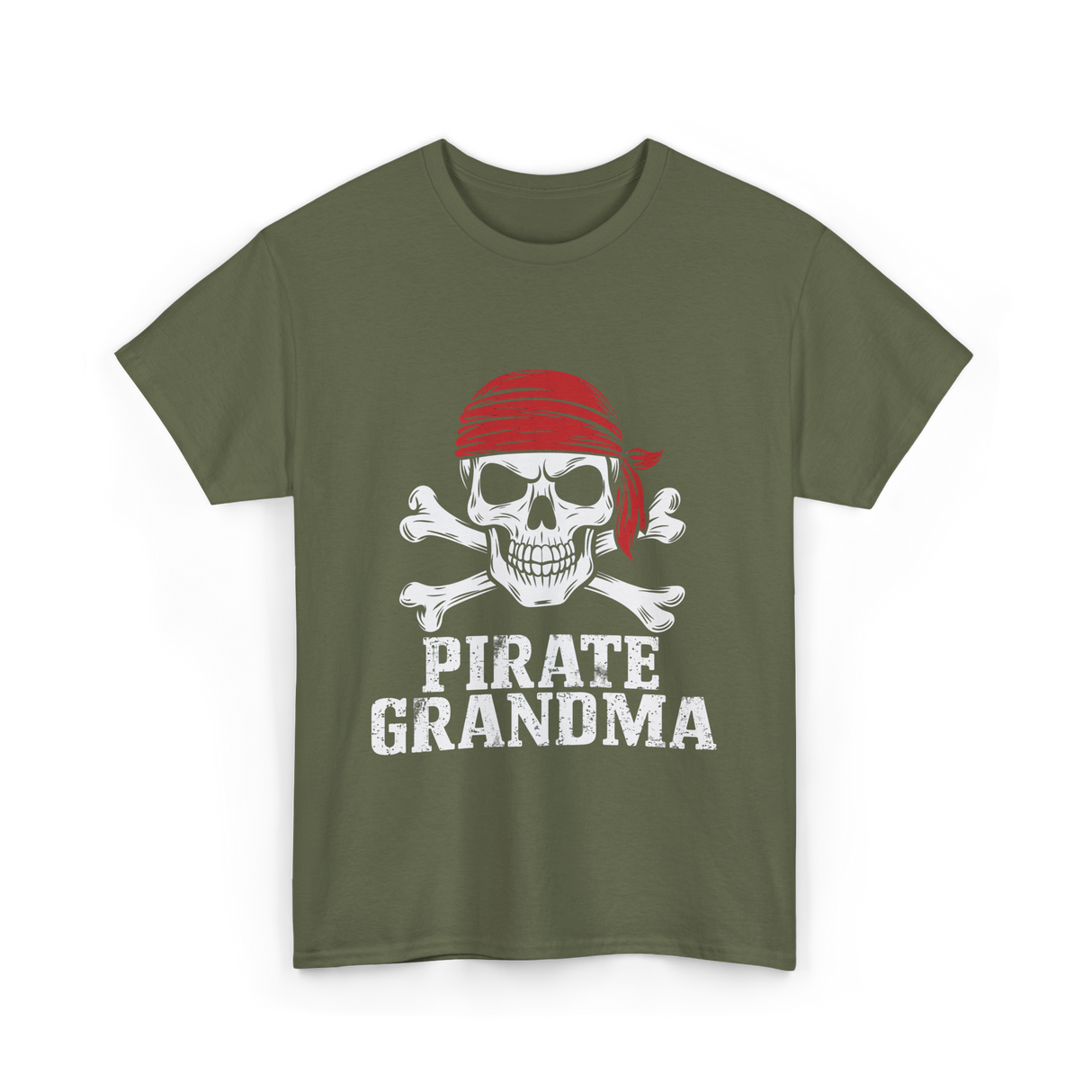 Pirate Grandma Pirate T-Shirt - Military Green