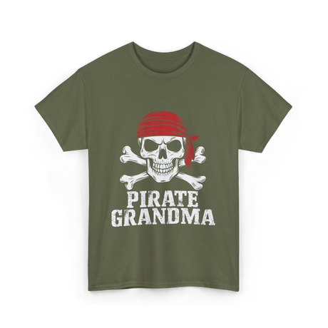 Pirate Grandma Pirate T-Shirt - Military Green