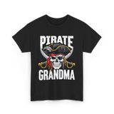 Pirate Grandma Skull Pirate T-Shirt - Black