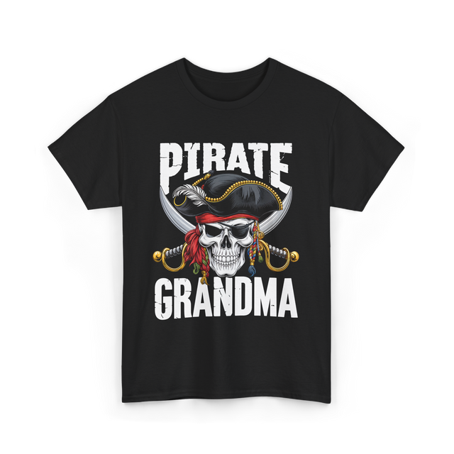 Pirate Grandma Skull Pirate T-Shirt - Black