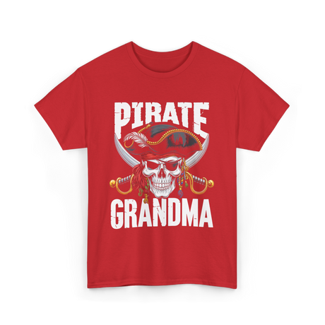 Pirate Grandma Skull Pirate T-Shirt - Red