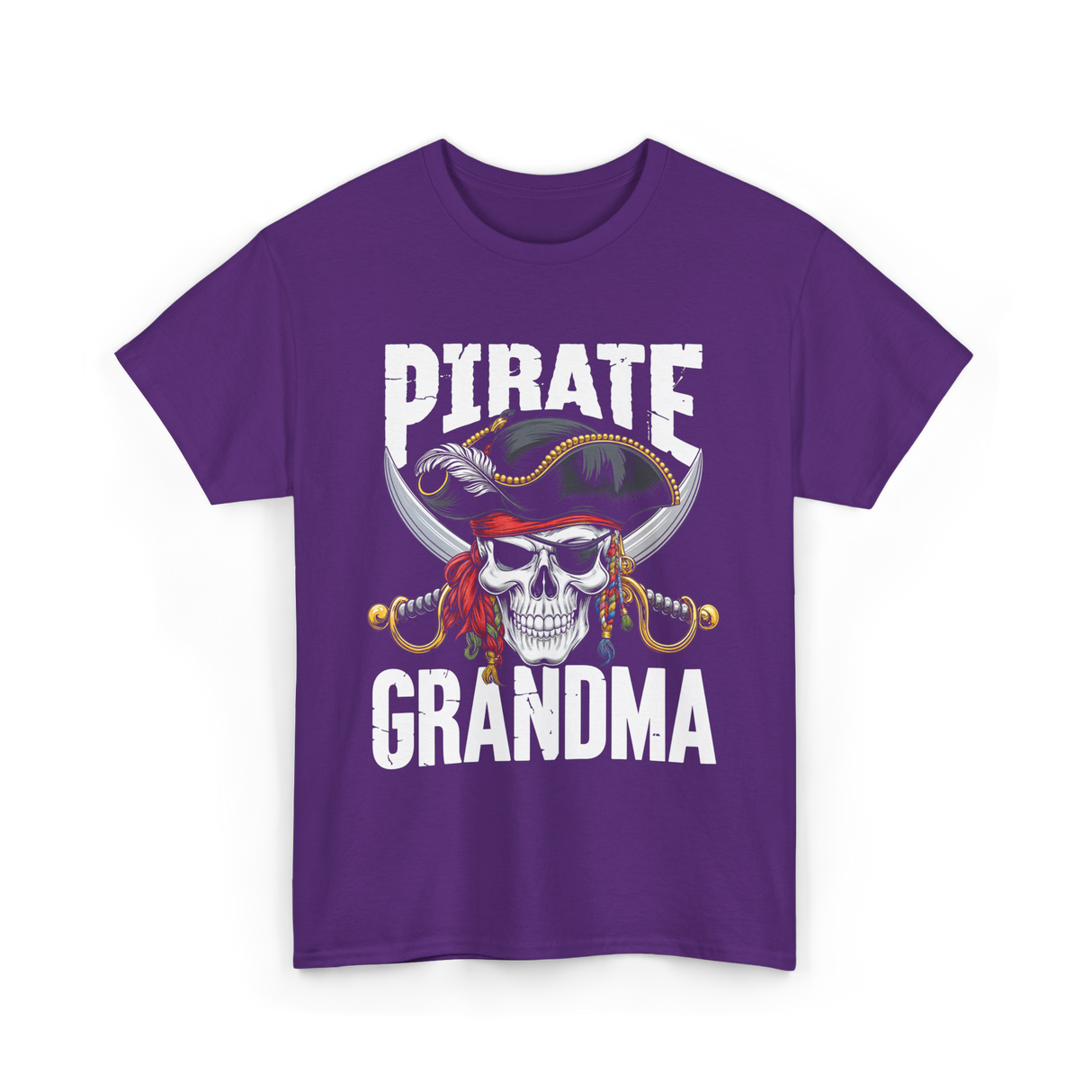 Pirate Grandma Skull Pirate T-Shirt - Purple