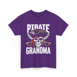 Pirate Grandma Skull Pirate T-Shirt - Purple